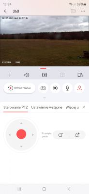 Aplikacja mobilna do zarządzania kamerą Hikvision na smartfonie.