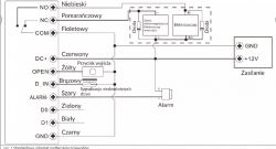 Schemat podłączenia zamka szyfrowego ORNO OR-ZS-826.