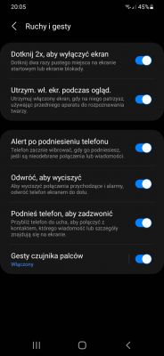 Samsung A20e - Jak wywołać widgety na czarnym ekranie?