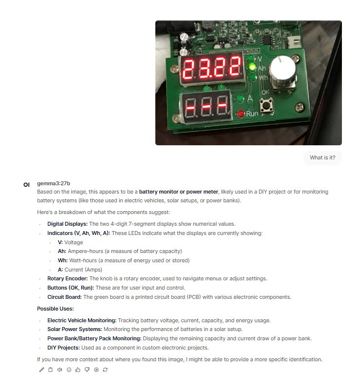Voltage and Current Display on PCB Digital display on a PCB showing voltage 23.22V and 0.4726A.
