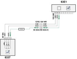 Schemat elektryczny połączeń między włącznikiem masującym a kalkulatorem siedzenia