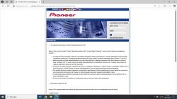 Ekran logowania strony Pioneer z formularzem logowania.