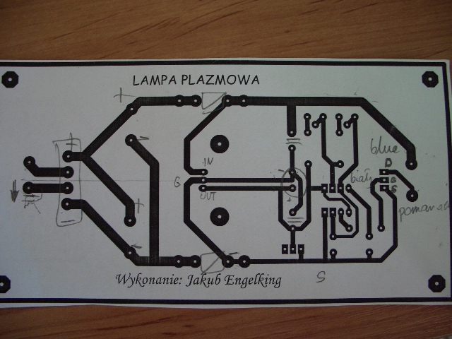 Lampa plazmowa - spalony tranzystor IRF840, bezpiecznik 5A, napięcie stałe 16V