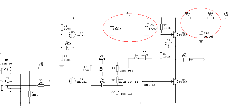 Jak wyeliminować przydźwięk 50Hz w przedwzmacniaczu gitarowym?