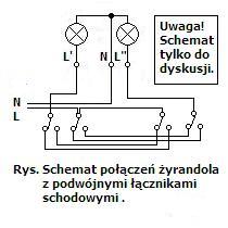 Dwa podwójne włącznki schodowe - problem żarzenia Dwa podwójne włącznki schodowe - problem żarzenia