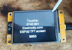 ESP32-2432S028R Board with TFT Display ESP32-2432S028R board with a 2.8 TFT display and stylus.