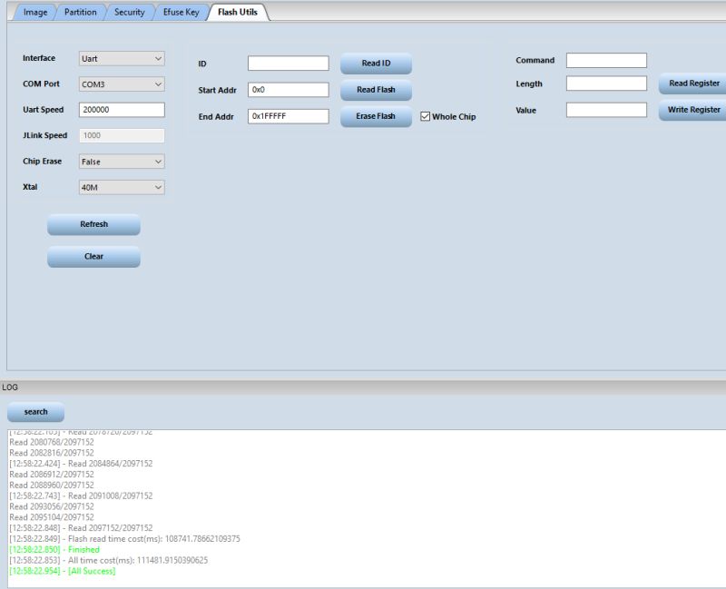 Screenshot of Bouffalo BL602 device boot process showing bootloader output, system logs, and Wi-Fi initialization errors.