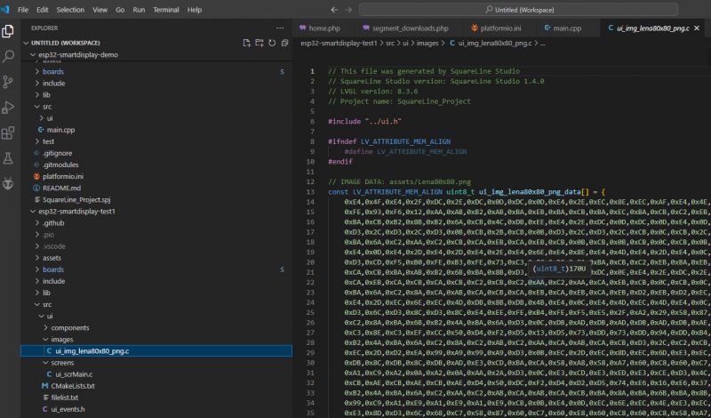 ESP32 and touch display - part 5 - LVGL in SquareLine Studio ESP32 and touch display - part 5 - LVGL in SquareLine Studio