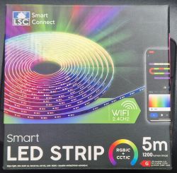 LSC Smart LED Strip Packaging LSC Smart LED Strip packaging with rainbow graphics.