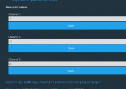 Screenshot of initial start value settings for channels in the OpenBeken system.