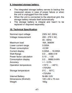 Miernik energii elektrycznej PeakTech 9035 (na układzie CS5460A) Miernik energii elektrycznej PeakTech 9035 (na układzie CS5460A)