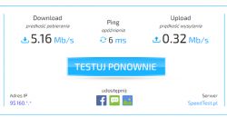 Archer T4E, niskie prędkości sieci oraz słaby speedtest.