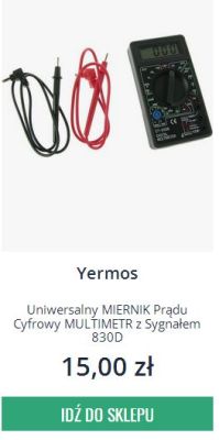 Cyfrowy miernik uniwersalny z przewodami pomiarowymi czarnym i czerwonym