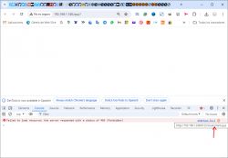 Browser console showing a 403 error when trying to load startup.js from a URL.