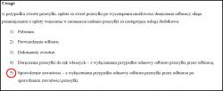 Fragment regulaminu dotyczącego opłat przy zwrocie przesyłki.