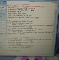 VW GOLF 4 1.6 16 V 2003 rok - ECU sterownik silnika brak komunikacji sporadyczn