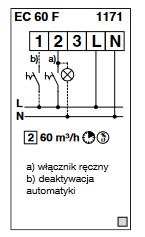 Electrical wiring diagram for the device EC 60 F with number 1171.