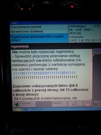 VW GOLF VI 1.6TDI - DPF nie wykonuje regeneracji wymusznej oraz aktywnej