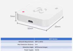 MmWave Radar Presence Sensor 5.8G MmWave Radar human presence sensor with technical specifications.