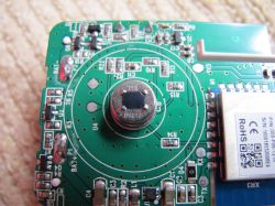 Close-up of Circuit Board with XR3 Module and PIR Sensor Close-up of a circuit board with XR3 module and PIR sensor.