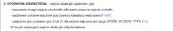 Zrzut ekranu z fragmentem instrukcji dotyczącej opóźnionych wejść w systemie alarmowym.