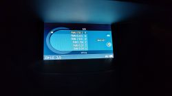 Car navigation screen displaying information upside down.