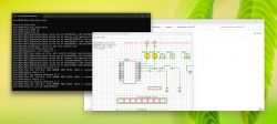 Terminal and OpenBeken simulator windows on Windows 11.