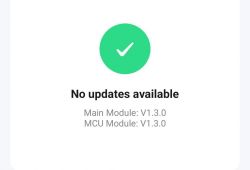 App screen showing no updates available.