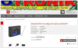 Mini odbiornik radiowy MALACHITE z ekranem i anteną, dostępny w sklepie Gotronik