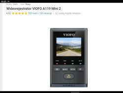 Wideorejestrator VIOFO A119 Mini 2 z włączonym ekranem pokazującym drogę