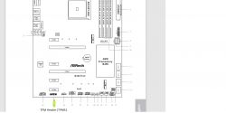 Schemat płyty głównej ASRock B450 Pro4 z zaznaczonym złączem TPM