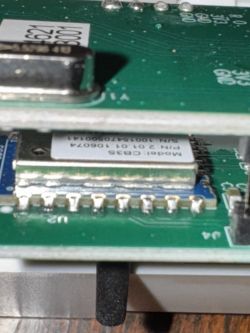Close-up of electronic circuit board components.