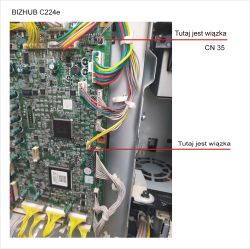 bizhub C224e brak SMB, nagle wisi po starcie, a na płycie brak wiązek kabli = magic ;-)