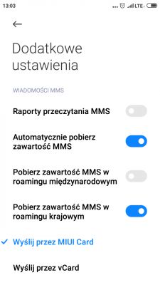 Redmi 9A brak możliwości wysyłania i odbioru MMS-sów