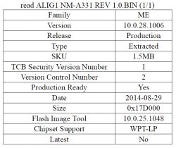 Lenovo Z70 - AILG1 NM-A331 Rev. 1.0 - Wymiana wsadu Bios z ME region