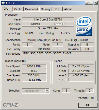 Intel C2D e6750@2.66Ghz - Podkręcanie C2D e6750 z 2.66GHz do 3.2GHz Planetside 2