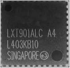 Integrated circuit with marking LXT901ALC A4 and e3 symbol.
