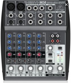 Ustawienie equalizera dla basu w kolumnach VONYX VPS122A i mixerze Behringer XENYX 802