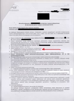 Dokument PGE dotyczący zwiększenia mocy przyłącza elektrycznego