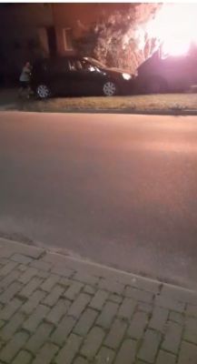 Pożar dostawczaka spalinowego