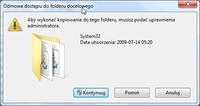 Windows 7 - Brak uprawnień administratora do kopiowania plików do /system32