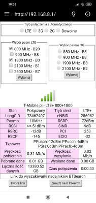 LTE T-mobile, prędkość internetu w jednej minucie od 0,4mb/s do 60mb/s