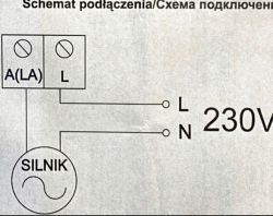 Schemat podłączenia regulatora szeregowego z silnikiem.