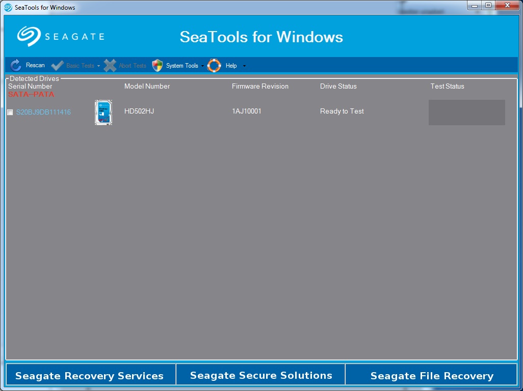 using seagate seatools desktop edition 3.02