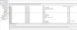 Zrzut ekranu z Podglądu Zdarzeń systemu Windows z wieloma błędami systemowymi