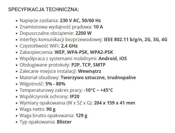 WS-03H1 Module Specifications Technical specifications of WS-03H1 module with sensor