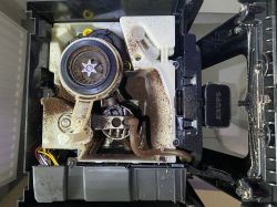 Dirty interior of Krups coffee machine.