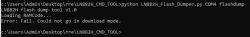 Command prompt showing LN882H_Flash_Dumper.py error: could not enter download mode