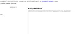 User interface for editing the /autoexec.bat file with save and run options.