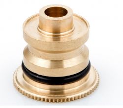Brass hydraulic connector with an O-ring seal.